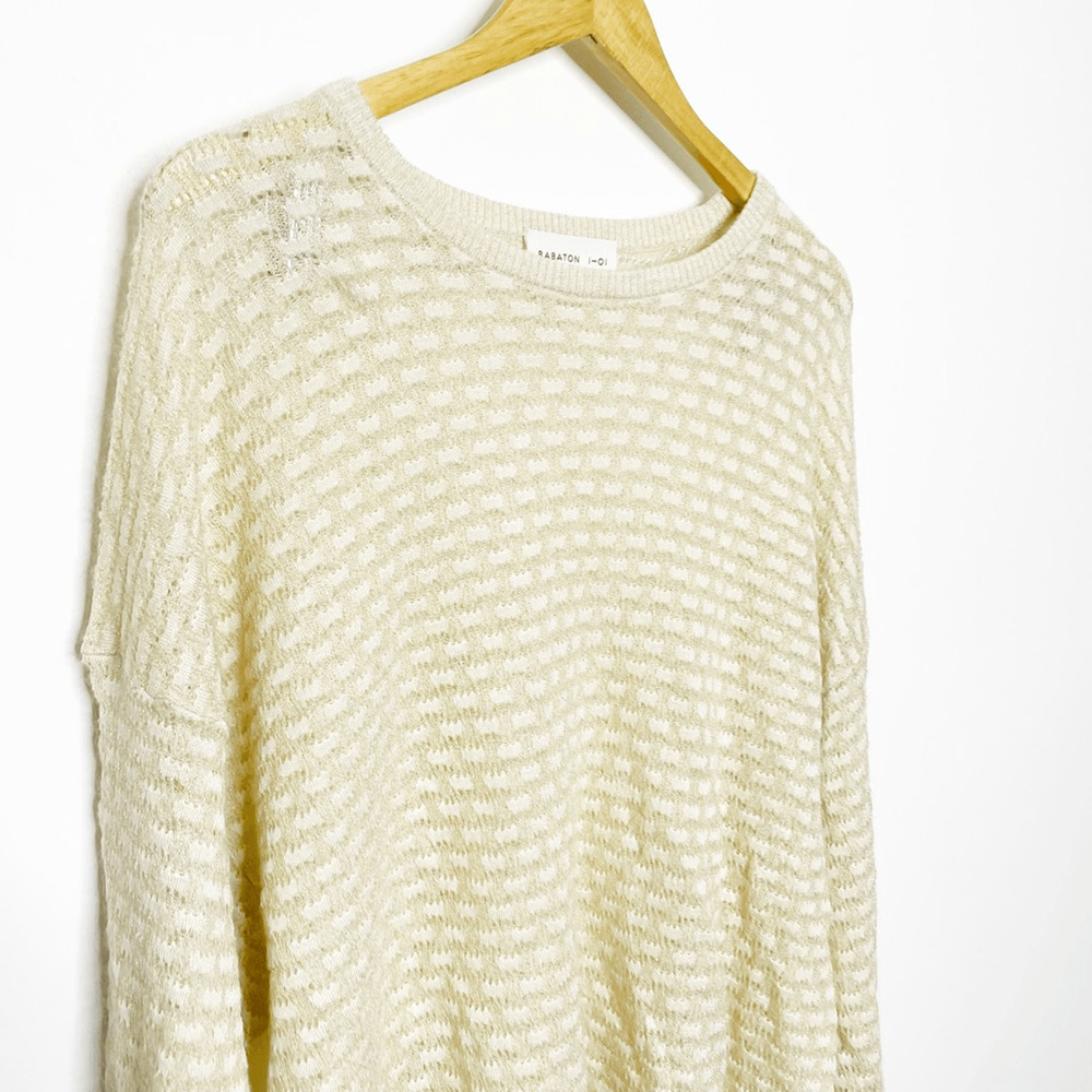 Aritzia 1-01 BABATON Balboa Sweater Crewneck metallic sweater oversized italy XS - Picture 3 of 8